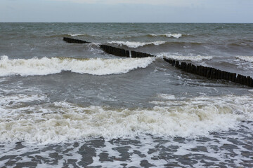 Wellen bei Sturm an der Ostsee