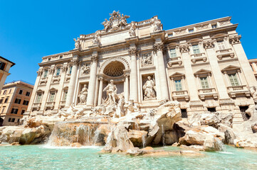 Fototapeta na wymiar The Trevi Fountain in Rome, Italy