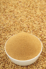 Coriander seeds with powder