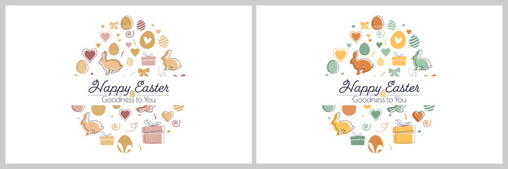 Happy Easter cards. Modern minimal set.