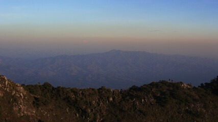 sunset light in the mountains