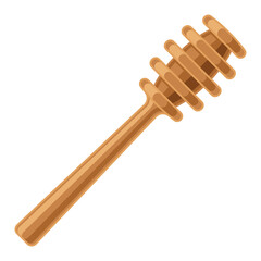Illustration of honey wooden stick. Image for food and agricultural industry.