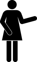 Girl standing conversation icon sign. Signs and symbols.