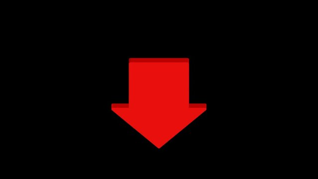 Red Down Arrow Black Background