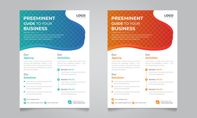 Modern business flyer design template, creative leaflet design layout for corporate promotion and advertisement.