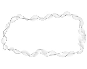 vector illustration of frame with abstract gray colored waves lines on white background
