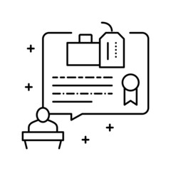 presentation webinar reputation management line icon vector illustration