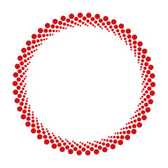 round vector frame - red colored circle banner on white background	
