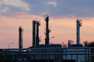 refinery oil and petrochemical industry sunset sky