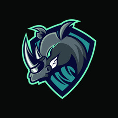 rhino logo esport. gaming mascot