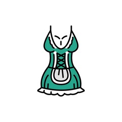 Maid sexy costume color line icon. Pictogram for web page