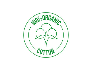 100% organic cotton icon vector illustration