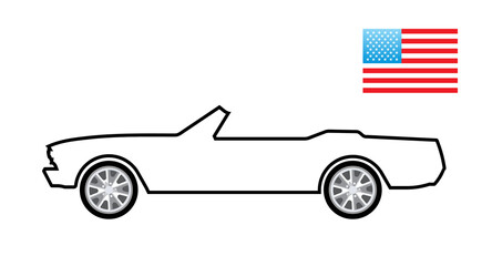 car with flag