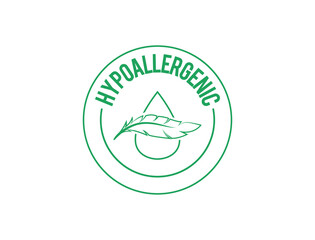 hypoallergenic drop and feather icon vector illustration 