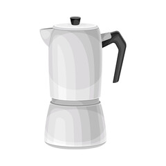 Coffee Brewing with Percolator as Cafe Cooking Appliance Vector Illustration