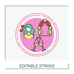  Altarconcept line icon. Place for bride and groom to exchange vows and get married.Wedding. Vector isolated conception metaphor illustration