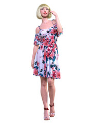 Beautiful japan woman in short dress.