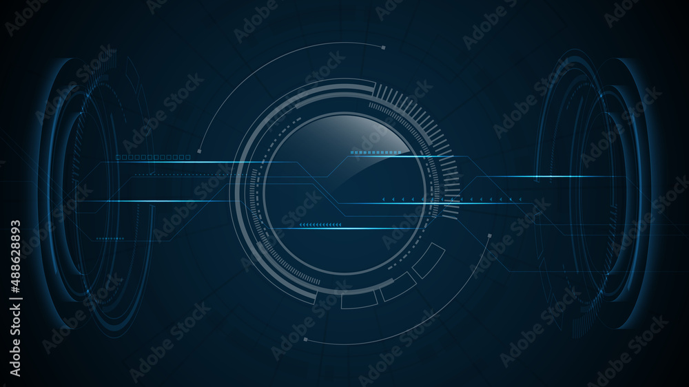 Wall mural technology background hi-tech communication concept innovation abstract background vector illustrati