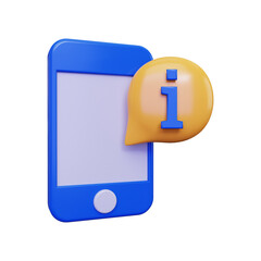 Smart phone Information. isolated on a white background. 3d illustration