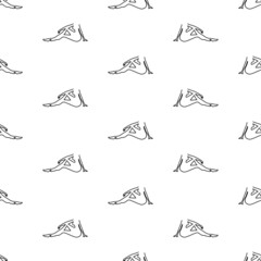 Silhouette girl seamless pattern isolated on white background.