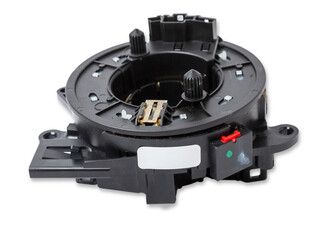  steering angle sensor disassembled on a white isolated background, spare part for car repair or...