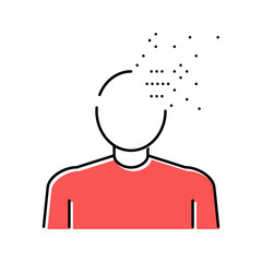 dementia psychological problems color icon vector illustration