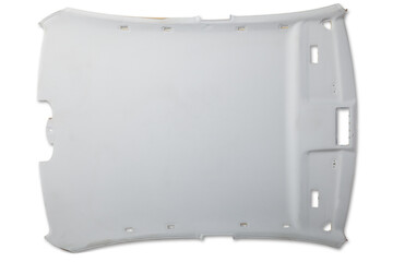 Finishing the gray ceiling from a car removed and disassembled for repair and hauling with new...