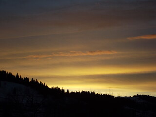Beautiful sunset over the mountain