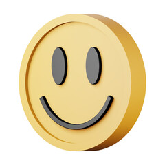 Smile face high quality 3d render illustration icon.