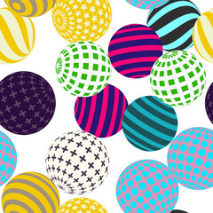 Retro 3d illustration of abstract balls, great design for any purpose. Modern poster for cover design. Vector seamless technology background. Background wall design.