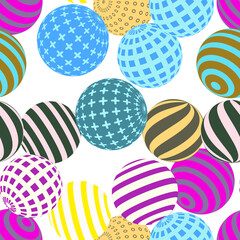 Retro 3d illustration of abstract balls, great design for any purpose. Modern poster for cover design. Vector seamless technology background. Background wall design.