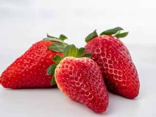Strawberries on a white background