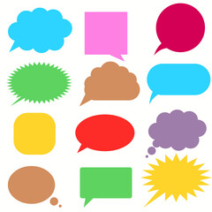 Collection Speech Bubbles, Isolated On White Background, Vector Illustration