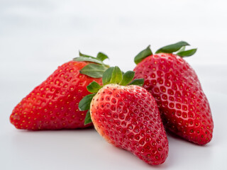 Strawberries on a white background