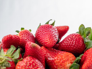 Strawberries on a white background