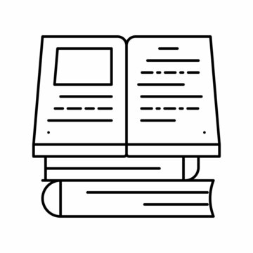 reading books mens leisure line icon vector illustration
