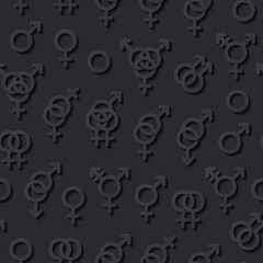 Seamless pattern with sexuality symbols