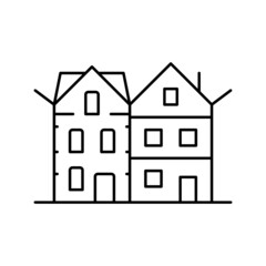 townhome house line icon vector illustration