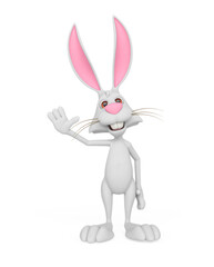 rabbit cartoon waving hello