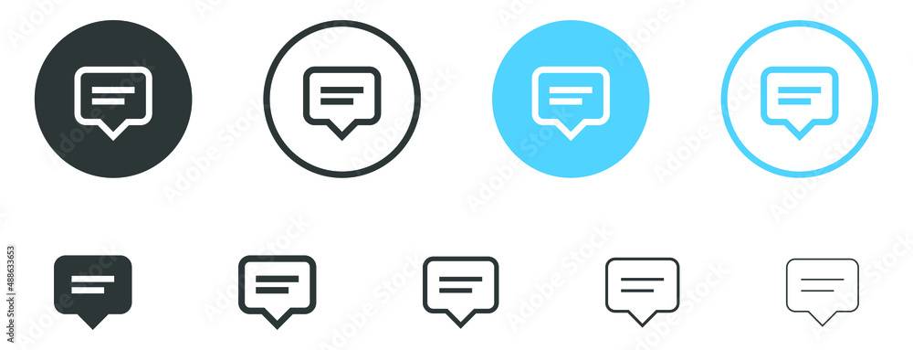 Poster tooltip icon comment icon speech bubble symbol Chat message icons - talk message Bubble chat icon	
