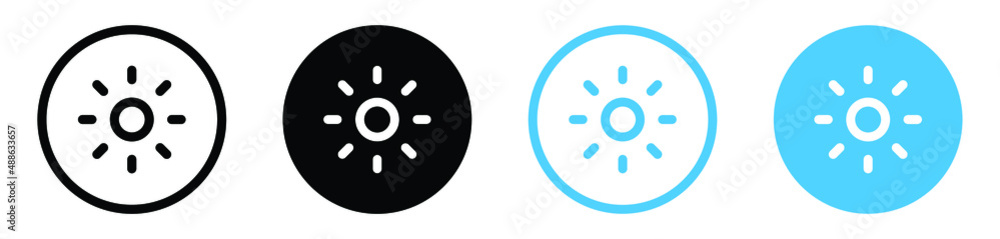 Poster sun mode icon weather theme symbol . day and night modes . sun line icon . light mode