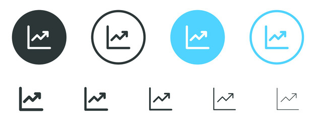arrow increase icon, growing graph symbol - Increasing growth arrow icon, up arrows symbols in filled, thin line, outline and stroke style for apps and website	
