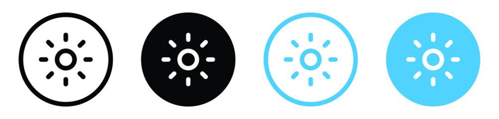 sun mode icon weather theme symbol . day and night modes . sun line icon . light mode