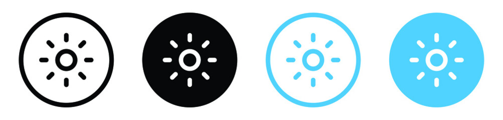 sun mode icon weather theme symbol . day and night modes . sun line icon . light mode
