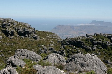 Blick vom Tafelberg Nationalpark in Kapstadt
