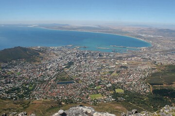 Blick vom Tafelberg Nationalpark in Kapstadt