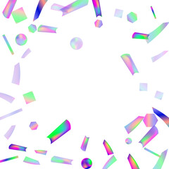 Hologram Confetti. Great design for any purposes.  Banner template. Blur background. Blurred concept. Colorful space background. Holiday, birthday.