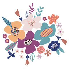 Flowers, floral, bouquets, arrangements, bouquets, purple, pink, turquoise, red, yellow, leaves, floral, botanical, 