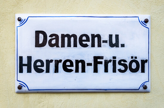antique barber sign in germany - translation: barber shop