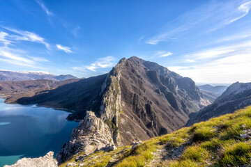 Fantastic Bovilla Lake. Spectacular landscape. Albania, Europe. Beauty nature concept background.